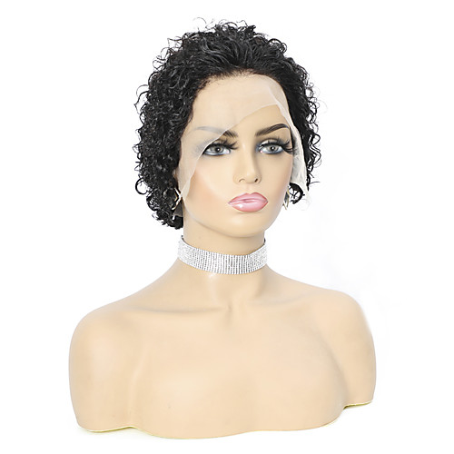 

Remy Human Hair Lace Front Wig Pixie Cut style Brazilian Hair Curly Natural Wig 150% Density Soft Best Quality New Arrival Hot Sale For Black Women Women's Short Human Hair Lace Wig