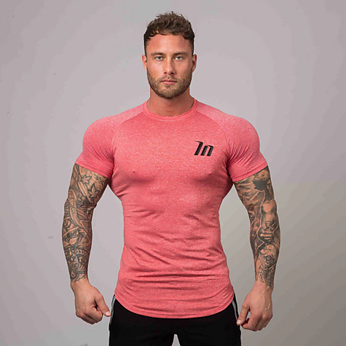 

Men's Short Sleeve Running T-Shirt Workout Tops Tee Tshirt Top Athleisure Breathable Soft Sweat Out Fitness Gym Workout Performance Running Training Sportswear White Black Blue Red Army Green Green