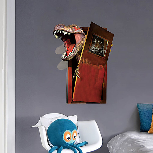 

3D Broken Wall Dinosaur Children's Room Bedroom Background Wall Stickers Foreign Trade Wallpaper Stickers 4560CM