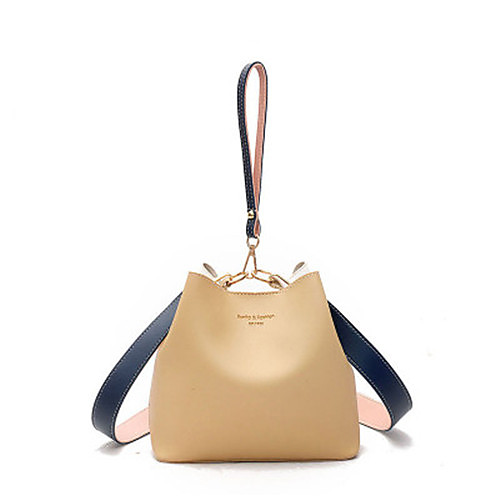 

Women's Bags PU Leather Wristlet Bucket Bag Crossbody Bag Solid Color Daily Leather Bag Bag Sets MessengerBag Yellow Khaki Gray