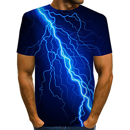 

Men's T shirt Graphic Abstract Print Short Sleeve Daily Tops Basic Exaggerated Black
