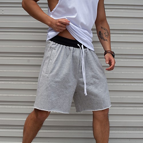 

Men's Running Shorts Athleisure Bottoms Drawstring Cotton Fitness Gym Workout Performance Running Training Breathable Quick Dry Soft Normal Sport Black Grey Dark Gray / Micro-elastic / Sweat-wicking