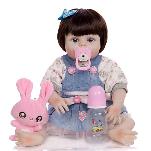 

KEIUMI 19 inch Reborn Doll Baby & Toddler Toy Reborn Toddler Doll Baby Girl Gift Cute Washable Lovely Parent-Child Interaction Full Body Silicone 19D09-C355-H22-T21 with Clothes and Accessories for