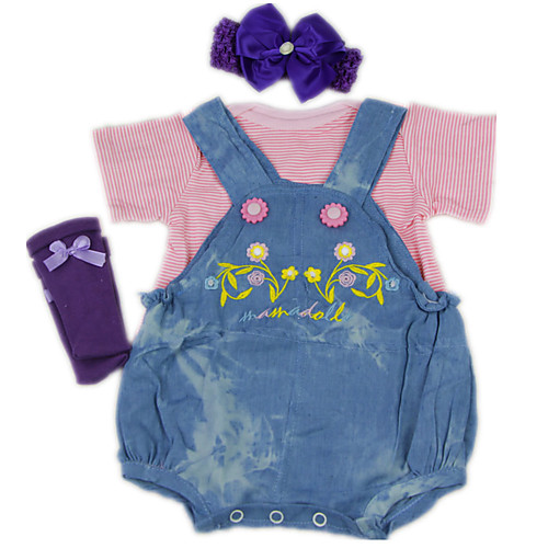 

Reborn Baby Dolls Clothes Reborn Doll Accesories Cotton Fabric for 22-24 Inch Reborn Doll Not Include Reborn Doll Flower Soft Pure Handmade Girls' 4 pcs