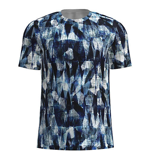 

Men's T shirt Graphic Short Sleeve Daily Tops Basic Blue