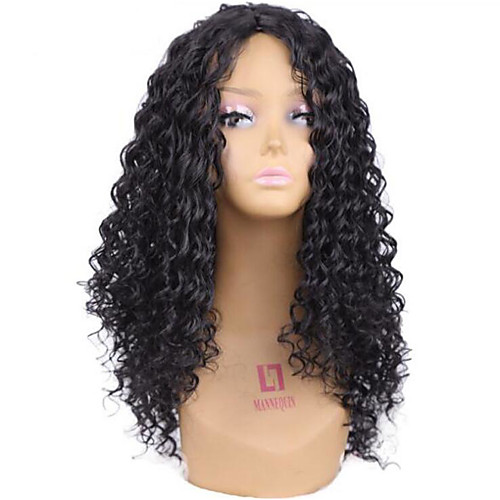 

Synthetic Wig Afro Curly Layered Haircut Wig Medium Length Natural Black Synthetic Hair 52~56 inch Women's New Arrival Black