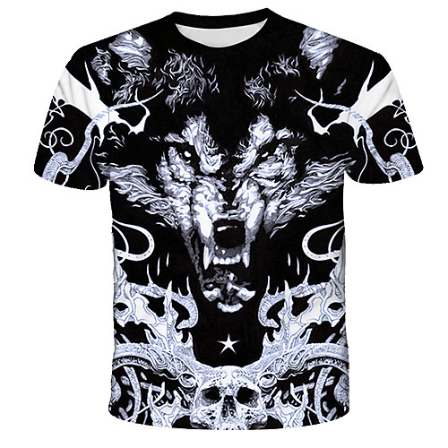 

Men's T shirt Graphic Print Short Sleeve Daily Tops Streetwear Exaggerated Black