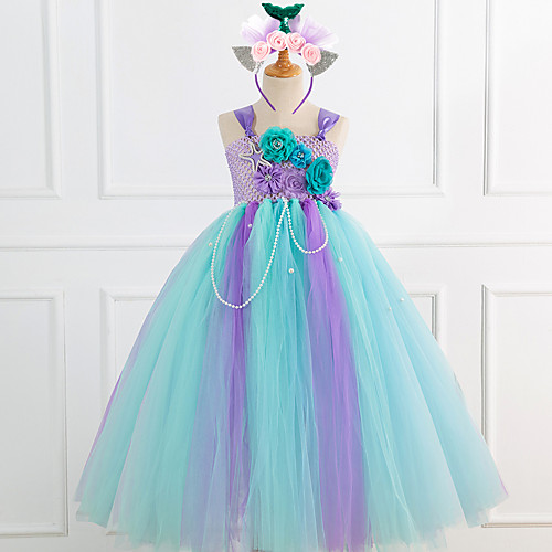 

Princess Dress Girls' Movie Cosplay Vacation Dress New Year's Purple Dress Headwear Christmas Halloween Carnival Polyester / Cotton Polyester