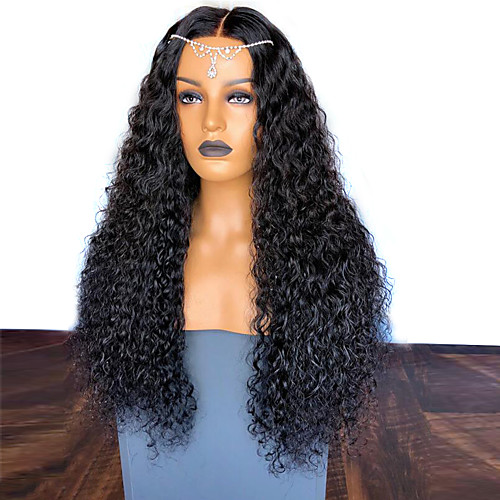 

Synthetic Wig Afro Curly with Baby Hair Wig Very Long Natural Black Synthetic Hair 58~62 inch Women's Synthetic Black