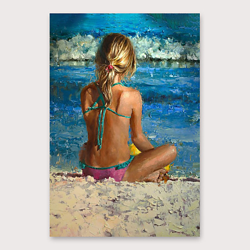 

Oil Painting Hand Painted Vertical Landscape People Modern Stretched Canvas