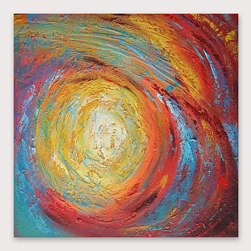 

Oil Painting Hand Painted Square Abstract Modern Stretched Canvas