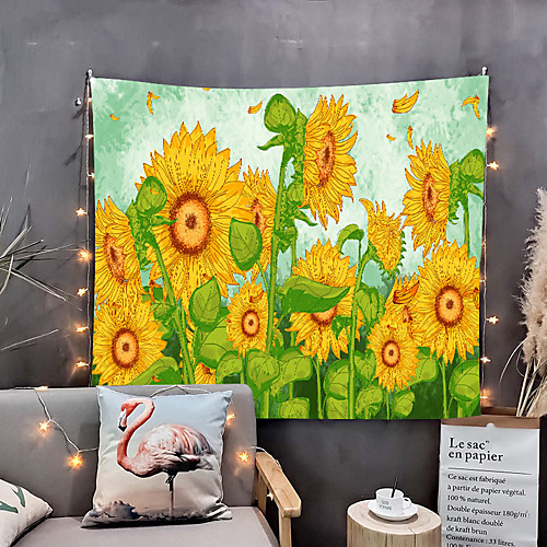 

Oil Painting Style Wall Tapestry Art Decor Blanket Curtain Hanging Home Bedroom Living Room Decoration Sunflower Plant