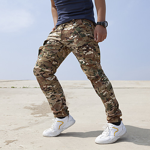 

Men's Hiking Pants Trousers Hiking Cargo Pants Tactical Pants Camo Summer Outdoor Standard Fit Waterproof Windproof Breathable Quick Dry Nylon Pants / Trousers Bottoms Camouflage Grey Hunting Fishing