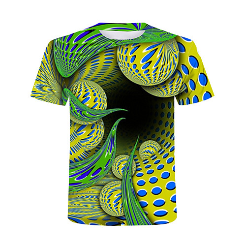 

Men's T shirt Graphic Plus Size Print Short Sleeve Club Tops Streetwear Exaggerated Green
