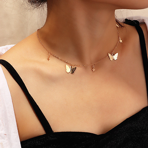 

Women's Pendant Necklace Necklace Chunky Butterfly Animal Luxury Elegant European Alloy Gold Silver 21-50 cm Necklace Jewelry For Party Evening Gift Masquerade Prom Festival