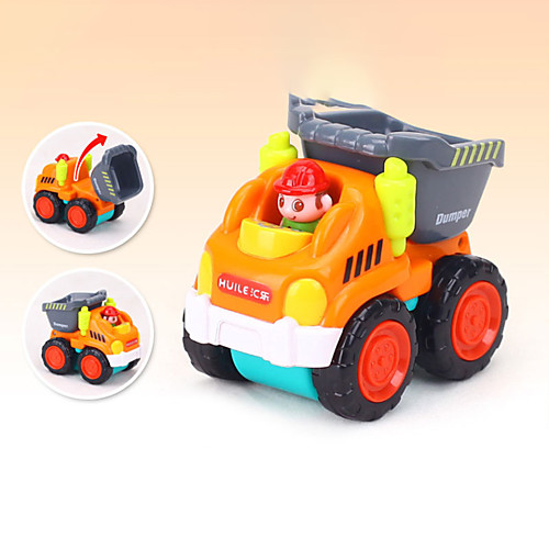 

HUILE TOYS Toy Truck Construction Vehicle Push & Pull Toy Pull Back Vehicle Cartoon Construction Truck Set Plastics Mini Car Vehicles Toys for Party Favor or Kids Birthday Gift