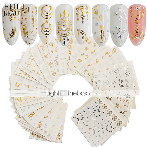 

30 Sheets Nail Stickers Gold and Silver Hot Stamping Water Stickers Nature Dream Catcher Set Premium Nail DIy Decorations for DIY Nail Art Decorations