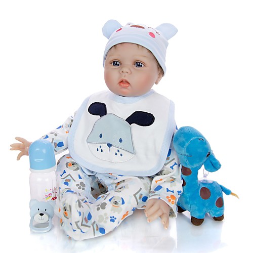 

KEIUMI 22 inch Reborn Doll Baby & Toddler Toy Reborn Toddler Doll Baby Boy Gift Cute Lovely Parent-Child Interaction Tipped and Sealed Nails Half Silicone and Cloth Body with Clothes and Accessories