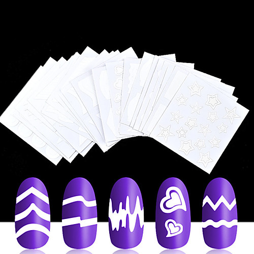 

24 pcs Full Nail Stickers Creative nail art Manicure Pedicure Ergonomic Design / Durable Simple / Basic Office / Career / Daily