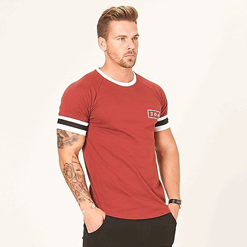 

Men's Short Sleeve Workout Tops Running Shirt Tee Tshirt Top Athleisure Cotton Breathable Soft Sweat Out Fitness Gym Workout Performance Running Training Sportswear White Black Red Activewear Stretchy