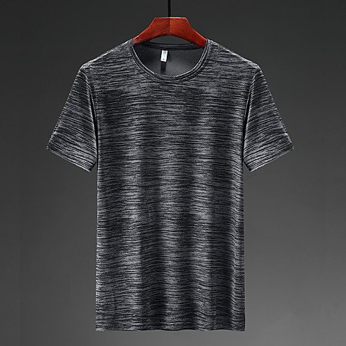 

Men's Hiking Tee shirt Short Sleeve Tee Tshirt Top Outdoor Breathable Quick Dry Stretchy Sweat wicking Spring Summer POLY Spandex Solid Color Dark Grey Jacinth Gray Blue Camping / Hiking Hunting