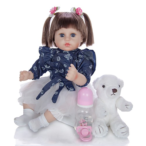 

KEIUMI 18 inch Reborn Doll Baby & Toddler Toy Reborn Toddler Doll Baby Girl Gift Cute Lovely Parent-Child Interaction Tipped and Sealed Nails Half Silicone and Cloth Body with Clothes and Accessories