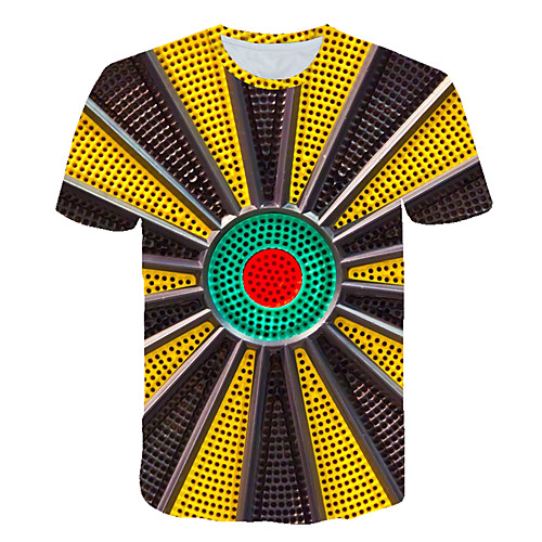 

Men's T shirt Graphic Print Short Sleeve Club Tops Rock Streetwear Yellow