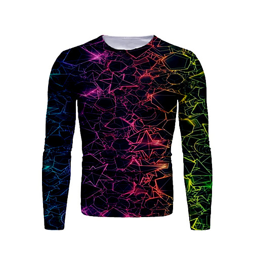 

Men's T shirt Graphic Print Long Sleeve Daily Tops Basic Black