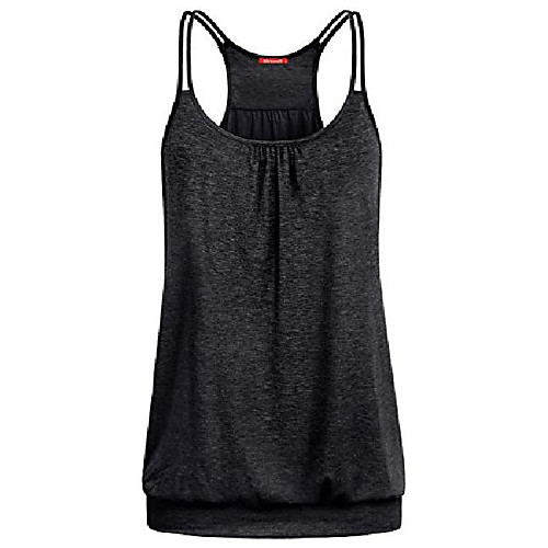 

tunic tank tops for women, blevonh ladies sleeveless crew neck strappy ruffle banded bottom loose fitting racerback cami black xl