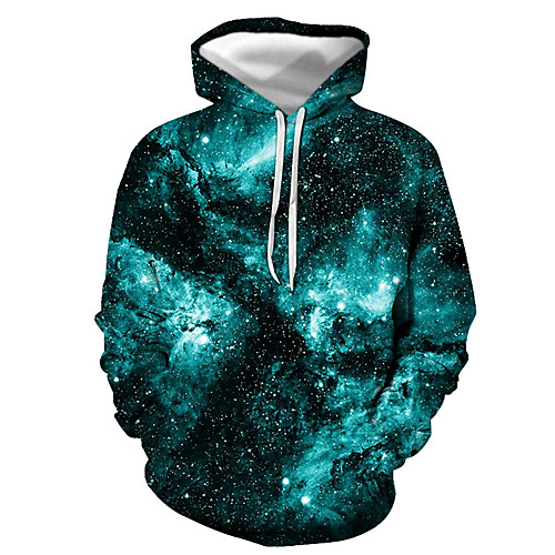 

Men's Pullover Hoodie Sweatshirt Graphic Daily Going out 3D Print Basic Casual Hoodies Sweatshirts Blue