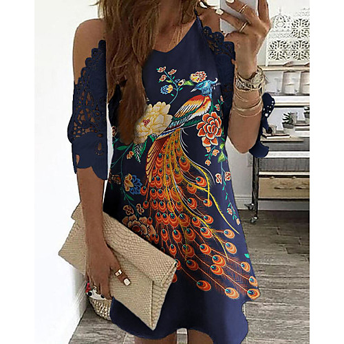 

Women's Strap Dress Knee Length Dress Black Half Sleeve Solid Color Geometric Print Summer V Neck Hot Sexy 2021 S M L XL XXL 3XL 4XL 5XL