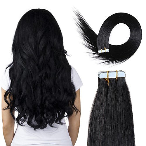 

Tape In Hair Extensions Remy Human Hair 20pcs Pack Straight Hair Extensions