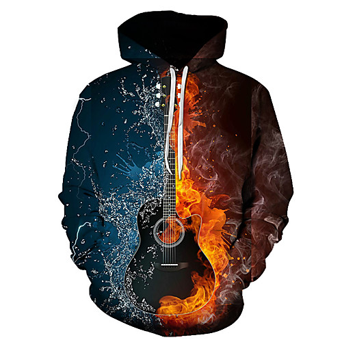 

Men's Plus Size Pullover Hoodie Sweatshirt Graphic Music Hooded Going out Club 3D Print Basic Casual Hoodies Sweatshirts Long Sleeve Rainbow