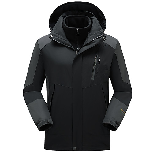 

Men's Hiking Jacket Winter Outdoor Thermal Warm Windproof Breathable Soft Jacket 3-in-1 Jacket Winter Jacket Camping / Hiking Hunting Climbing Black Army Green Blue Grey