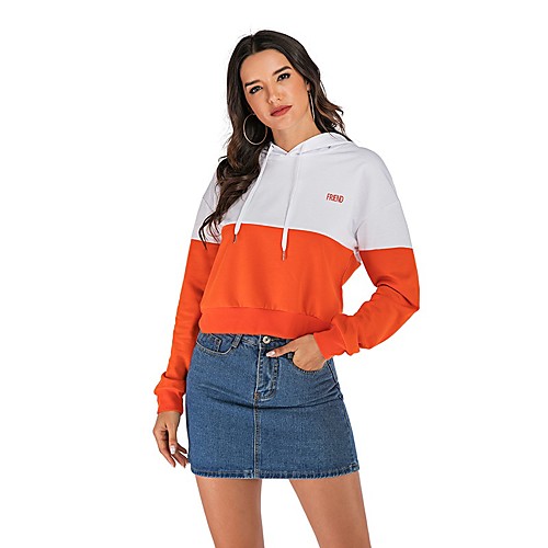 

Women's Hoodie Pullover Patchwork Hoodie Color Block Cute Sport Athleisure Hoodie Top Long Sleeve Warm Soft Oversized Comfortable Everyday Use Causal Exercising General Use / Winter