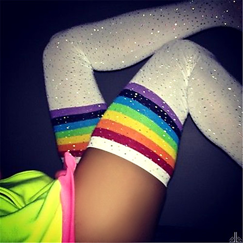 

Women's Warm Stockings - Rainbow / Sexy Lady / Christmas 150D White Black One-Size