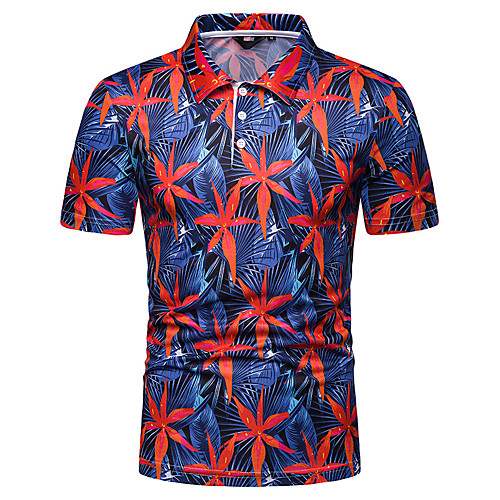 

Men's Polo Graphic Short Sleeve Daily Tops Navy Blue