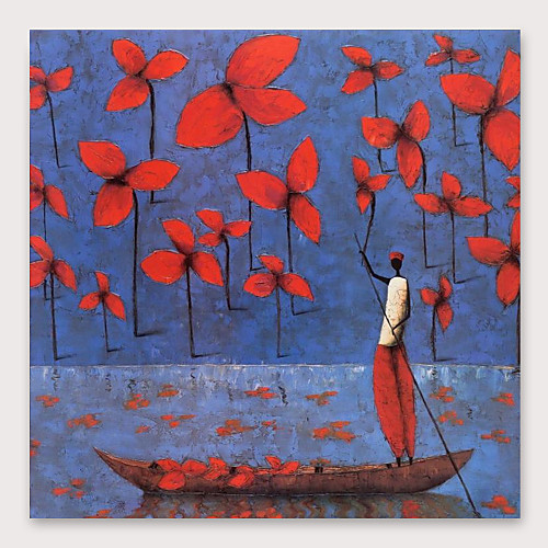 

Oil Painting Hand Painted Square Abstract Landscape Modern Stretched Canvas