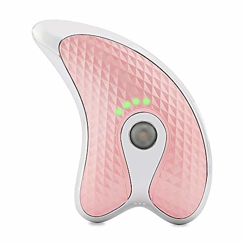 

face massager gua sha - electric micro current scraping board - firming beauty instrument - portable anti aging face lift massage tool for eye neck body 47 °c facial heat vibration massager new pink