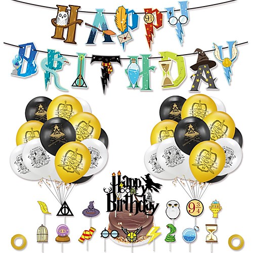 

Party Balloons 20-40 pcs Magical Wizard Party Supplies Latex Balloons Banner Boys and Girls Birthday Decoration Cake Topper for Party Favors Supplies or Home Decoration / Kids