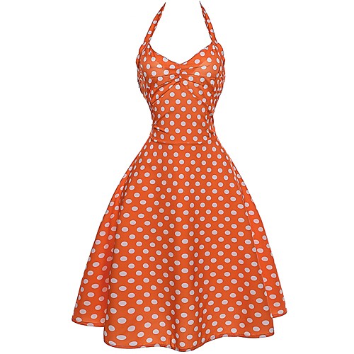 

Audrey Hepburn Polka Dots Dresses Retro Vintage 1950s Vacation Dress Dress Party Costume A-Line Dress Tea Dress Women's Costume Blushing Pink / Red / Blue Vintage Cosplay Party / Evening Homecoming