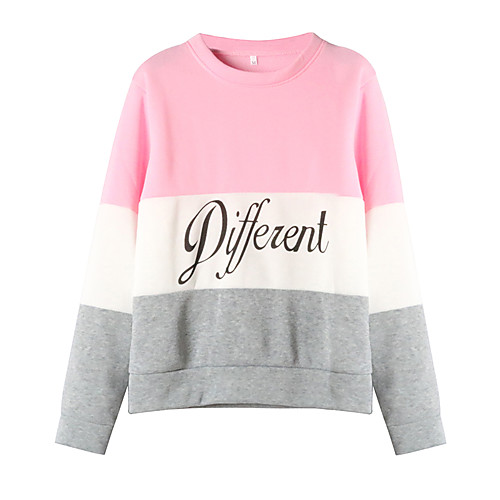 

Women's Sweatshirt Pullover Pink Patchwork Crew Neck Color Block Cute Sport Athleisure Sweatshirt Long Sleeve Comfortable Everyday Use Causal Casual Daily / Winter