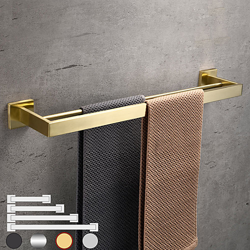 

Towel Rail Rack Holder Bathroom Double Pole Bar Stainless Steel Wall-mounted Shelf Hardware Accessories 2-tiler Tower Bar 30/40/50/60cm