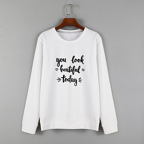 

Women's Sweatshirt Pullover White Blue Cartoon Crew Neck Fleece Cute Letter & Number Tiger Sport Athleisure Sweatshirt Top Long Sleeve Warm Soft Comfortable Everyday Use Causal Exercising General Use