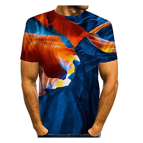 

Men's T shirt Graphic Short Sleeve Daily Tops Basic Elegant Red