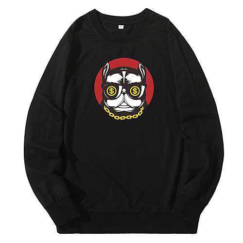 

Men's Sweatshirt Pullover Cartoon Crew Neck Dog Sport Athleisure Sweatshirt Long Sleeve Warm Soft Oversized Comfortable Everyday Use Causal Exercising General Use / Winter
