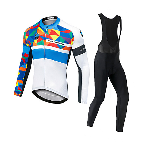 

CAWANFLY Men's Long Sleeve Cycling Jersey with Bib Tights Black Bike Sports Mountain Bike MTB Road Bike Cycling Clothing Apparel / Expert / Racing / Stretchy / Athletic / Triathlon