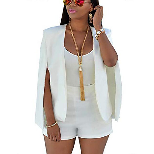 

open front split sleeve cape blazer women jackets long sleeve plain cardigan