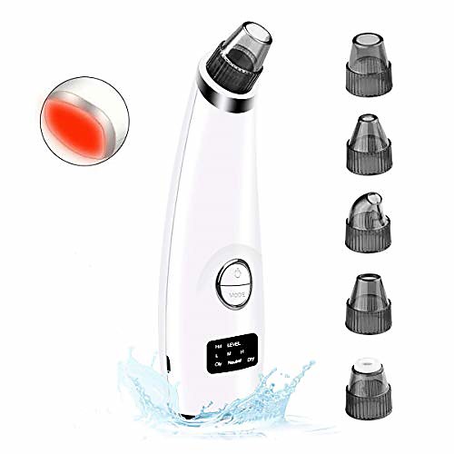 

electric blackhead remove vacuum tools with usb rechargeable,pore cleaner extractor fast including 4 patterns and 5 suction probes for facial skin silver