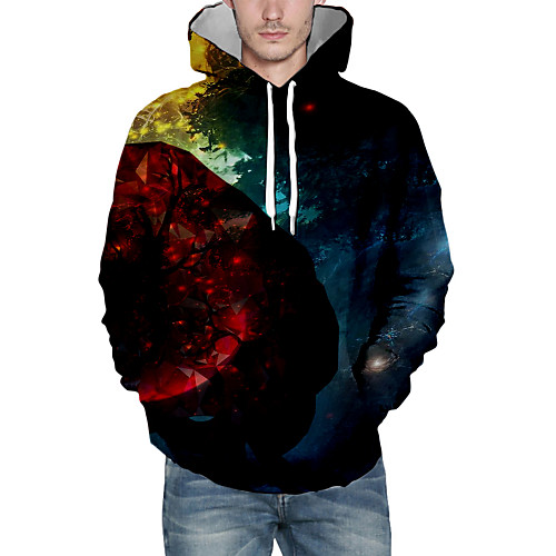 

Men's Halloween Pullover Hoodie Sweatshirt Graphic Hooded Casual Halloween Hoodies Sweatshirts Rainbow